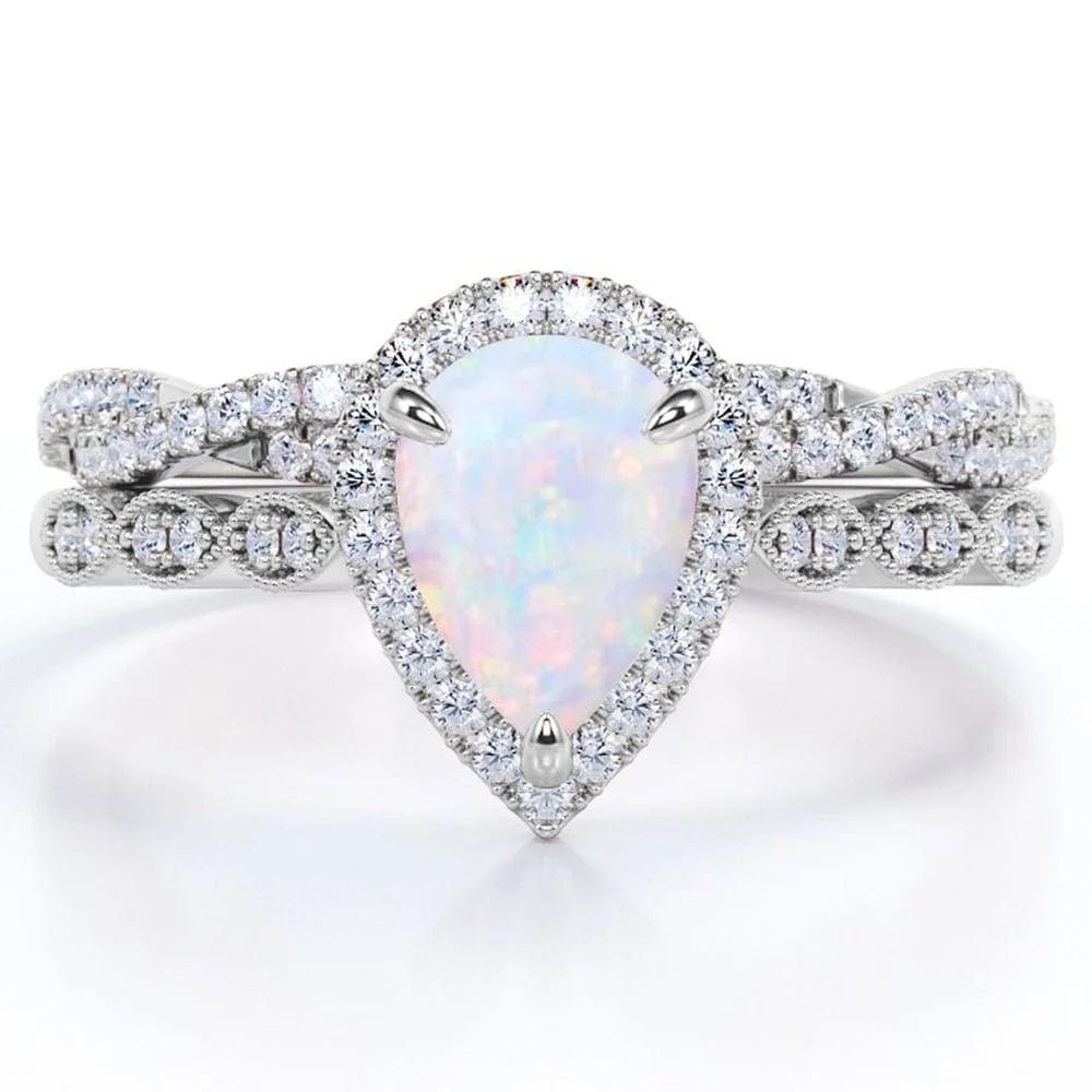 Carat Pear Cut Lab Created October Birthstone Opal and