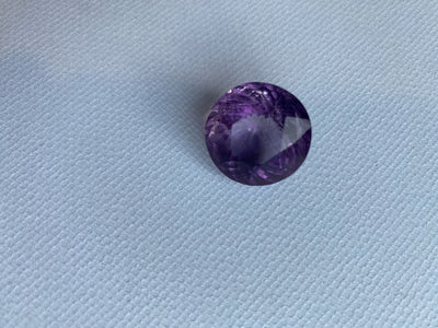 Certified Natural Brazilian Amethyst – 33.88 cts Round Fancy Cut | Deep Purple Gemstone