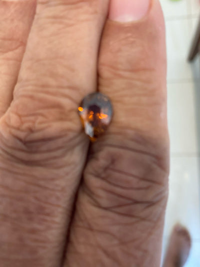 Golden Flame Zircon – 2.57 ct Oval Cut | Certified Yellowish-Orange Gem from Tanzania