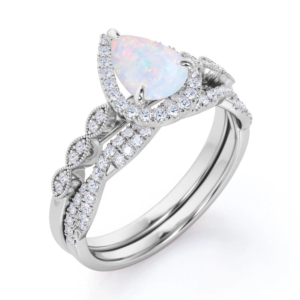 Carat Pear Cut Lab Created October Birthstone Opal and