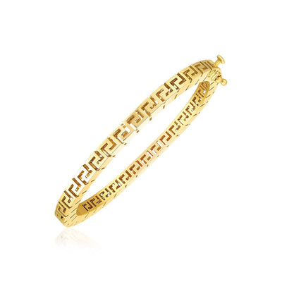 RCJ Bangles 7'' / Yellow Gold 14k Yellow Gold High Polish Greek Key Bangle (4.80 mm)