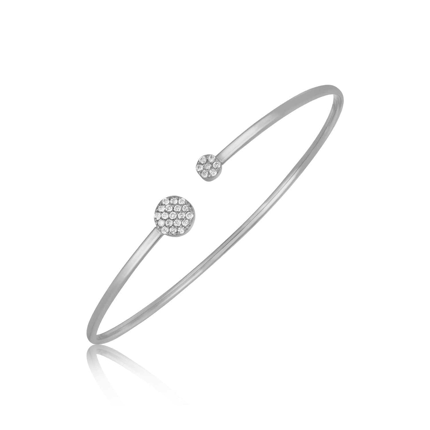RCJ Bangles White Gold 14k White Gold High Polish Diamond Cluster Bangle (2.00 mm)