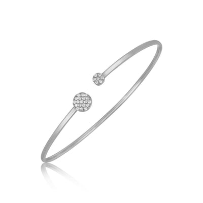 RCJ Bangles White Gold 14k White Gold High Polish Diamond Cluster Bangle (2.00 mm)