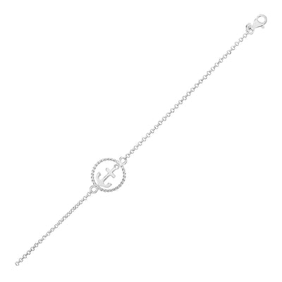 RCJ Bracelets 7.25'' / Sterling Silver Sterling Silver Bracelet with Anchor (1.80 mm)