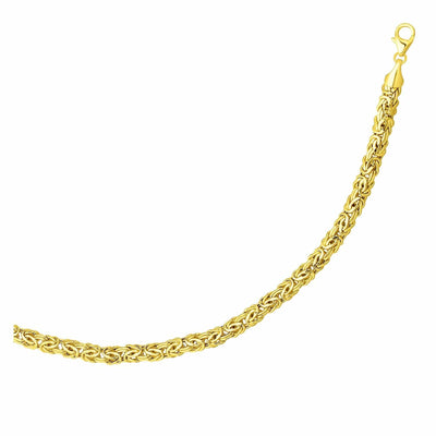 RCJ Bracelets 7.25'' / Yellow Gold 14k Yellow Gold Byzantine Link Shiny Bracelet (6.00 mm)