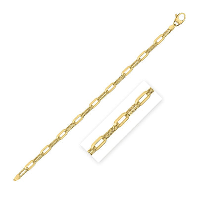 RCJ Bracelets 7.25 / Yellow Gold 14k Yellow Gold Diamante Paperclip Chain Bracelet (4.00 mm)