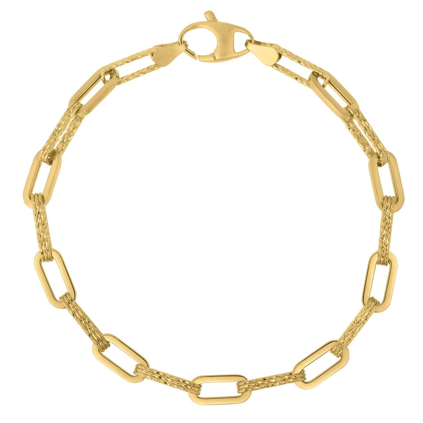 RCJ Bracelets 7.25 / Yellow Gold 14k Yellow Gold Diamante Paperclip Chain Bracelet (4.00 mm)