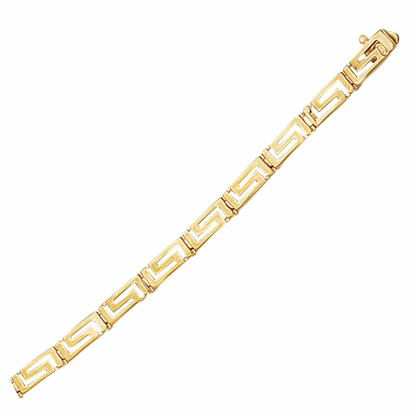 RCJ Bracelets 7.25'' / Yellow Gold 14k Yellow Gold Greek Fret Design Fancy Bracelet (3.30 mm)