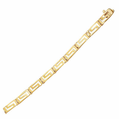 RCJ Bracelets 7.25'' / Yellow Gold 14k Yellow Gold Greek Fret Design Fancy Bracelet (3.30 mm)