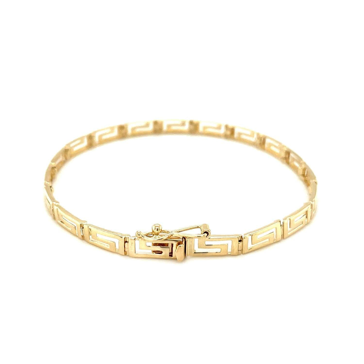 RCJ Bracelets 7.25'' / Yellow Gold 14k Yellow Gold Greek Fret Design Fancy Bracelet (3.30 mm)