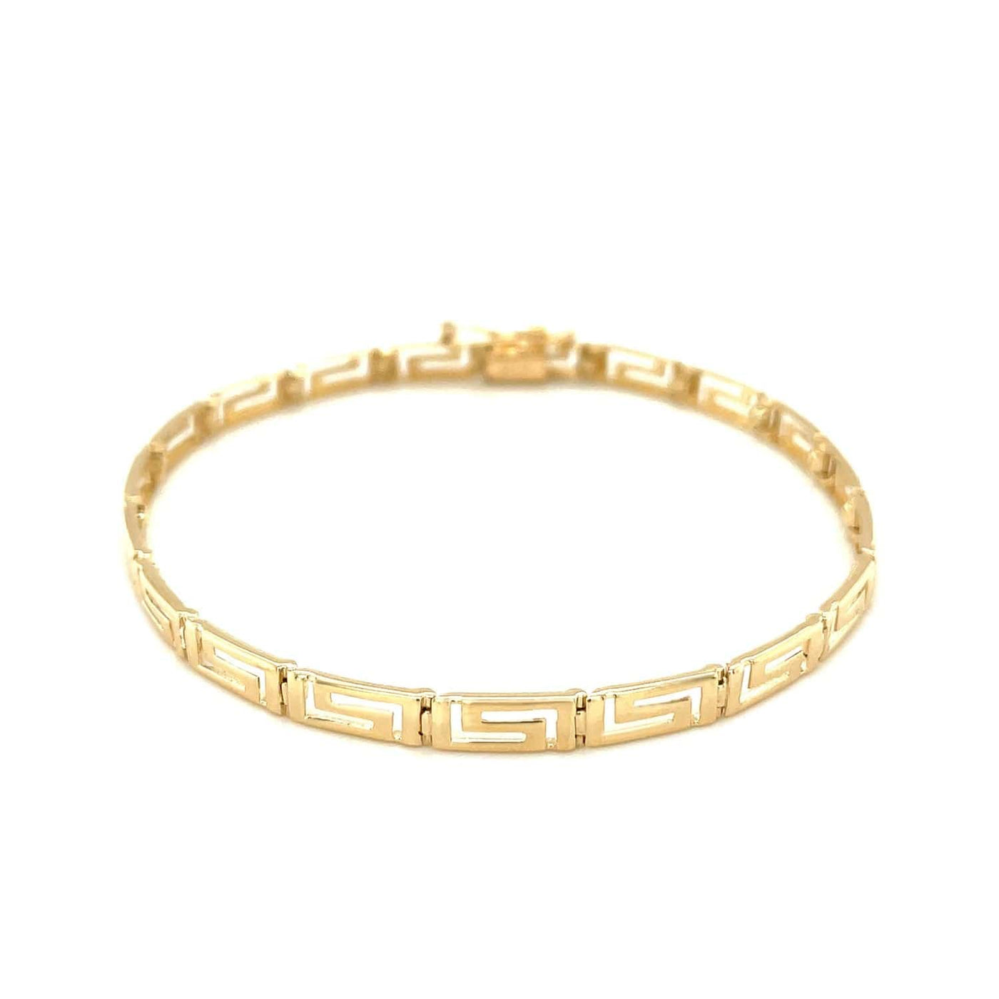 RCJ Bracelets 7.25'' / Yellow Gold 14k Yellow Gold Greek Fret Design Fancy Bracelet (3.30 mm)