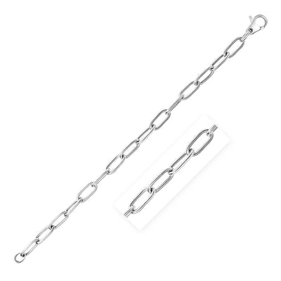 RCJ Bracelets 7.5'' / Sterling Silver Sterling Silver Wide Paperclip Chain Bracelet (6.50 mm)