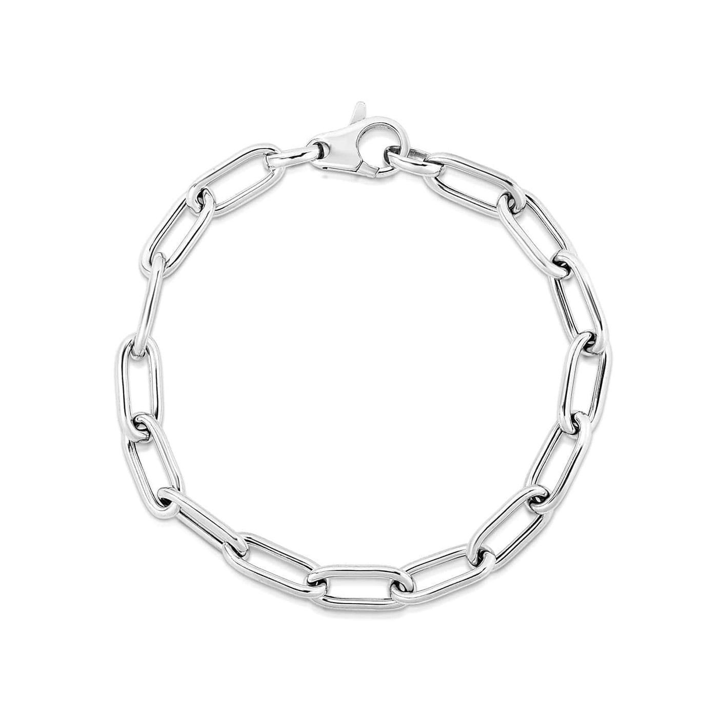 RCJ Bracelets 7.5'' / Sterling Silver Sterling Silver Wide Paperclip Chain Bracelet (6.50 mm)