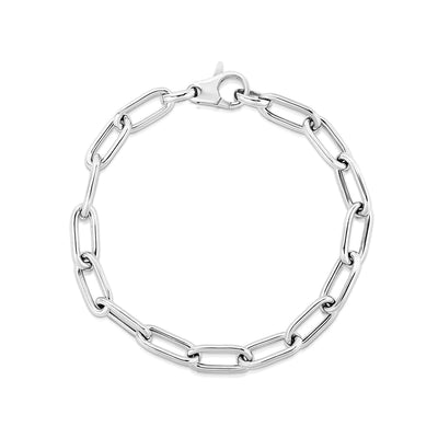 RCJ Bracelets 7.5'' / Sterling Silver Sterling Silver Wide Paperclip Chain Bracelet (6.50 mm)