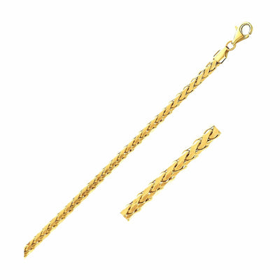 RCJ Bracelets 7.5'' / Yellow Gold 14k Yellow Gold Diamond Cut Round Franco Bracelet (2.70 mm)