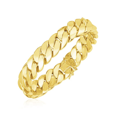 RCJ Bracelets 7.5'' / Yellow Gold 14k Yellow Gold High Polish LA Cubana Link Bracelet (14.00 mm)