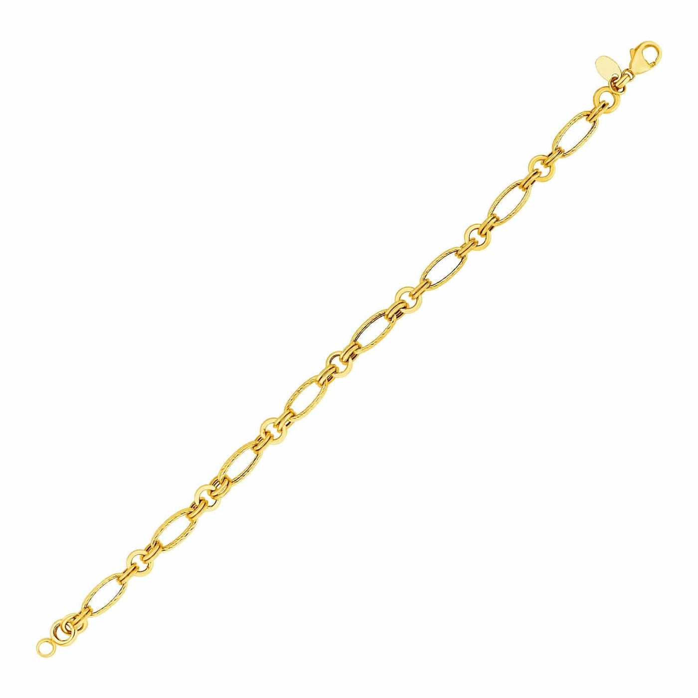 RCJ Bracelets 7.5'' / Yellow Gold 14k Yellow Gold Twisted and Polished Link Bracelet