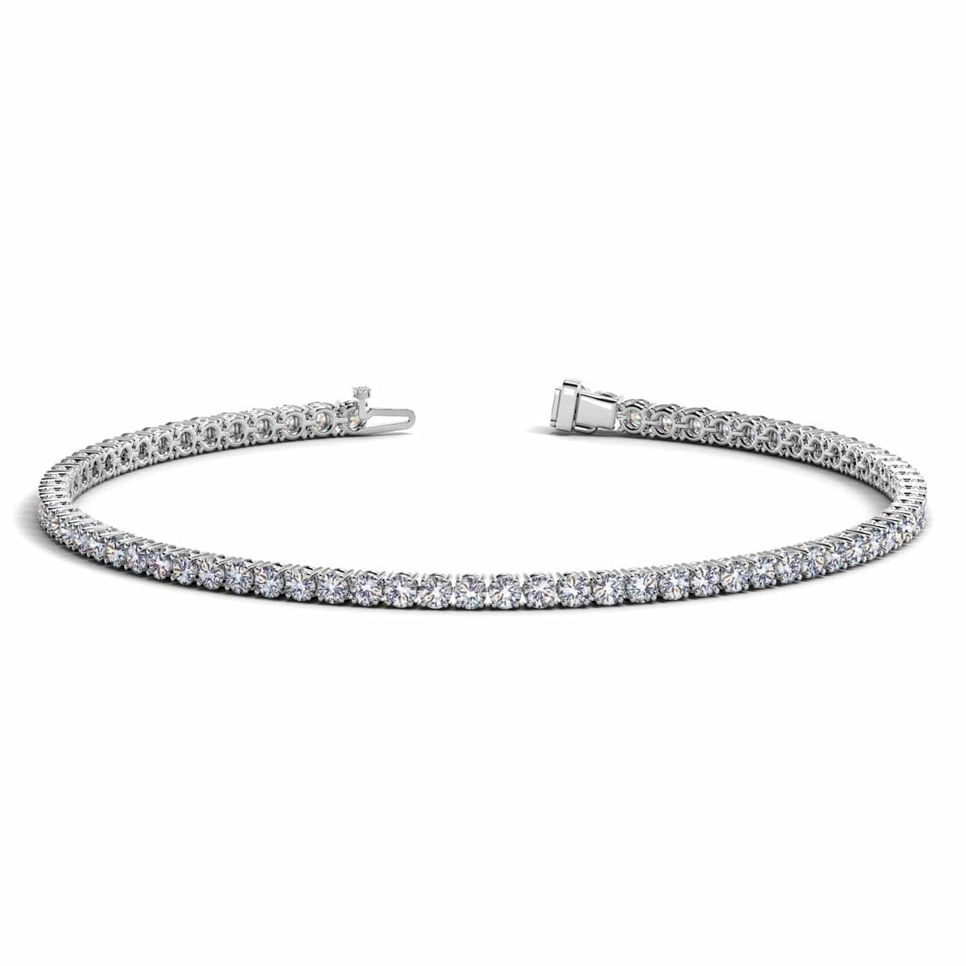 RCJ Bracelets 7 / White Gold Lab Grown Round Diamond Tennis Bracelet in 14k White Gold (2 cctw F/G  VS2/SI1)