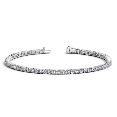 RCJ Bracelets 7 / White Gold Lab Grown Round Diamond Tennis Bracelet in 14k White Gold (3 cctw F/G  VS2/SI1)