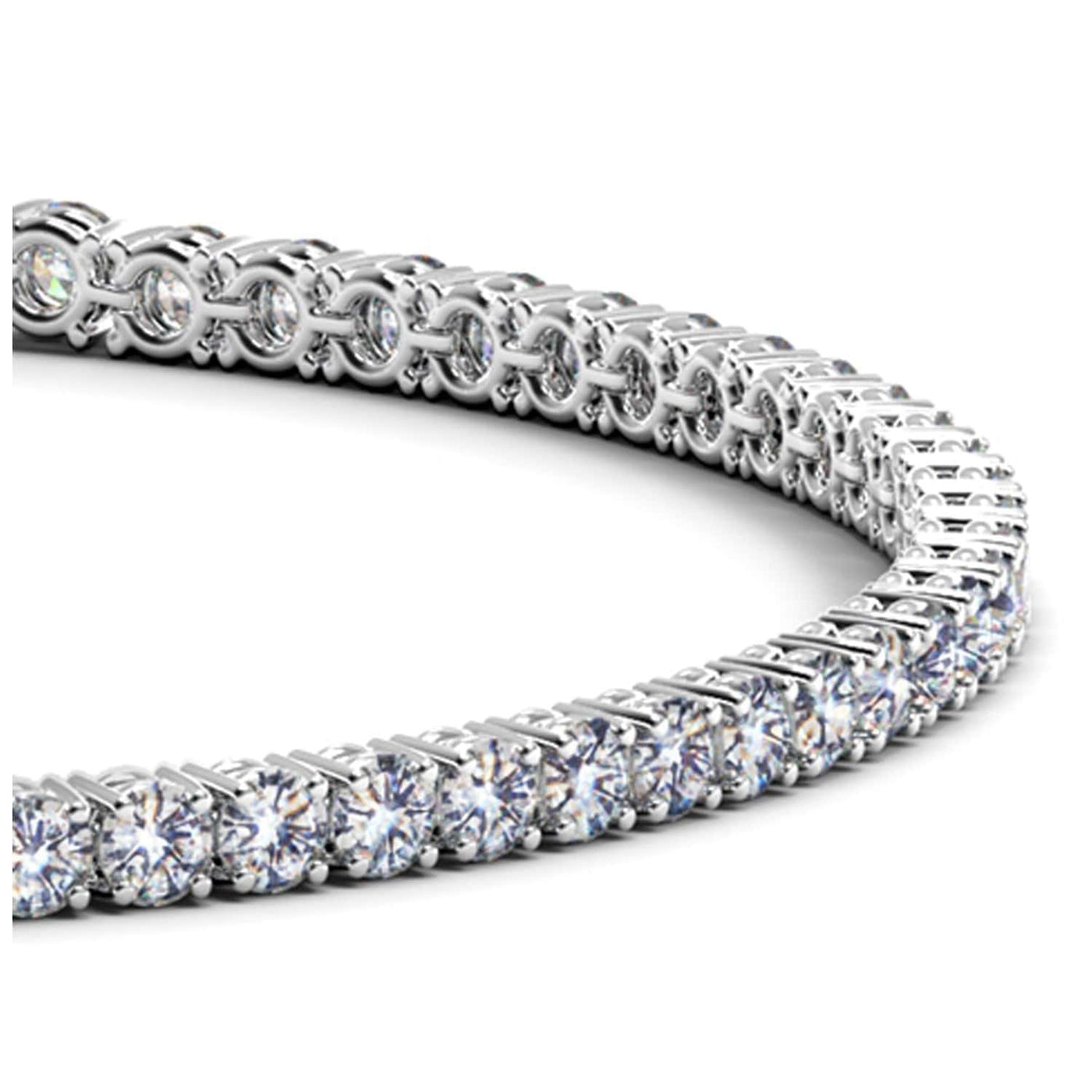 RCJ Bracelets 7 / White Gold Lab Grown Round Diamond Tennis Bracelet in 14k White Gold (3 cctw F/G  VS2/SI1)