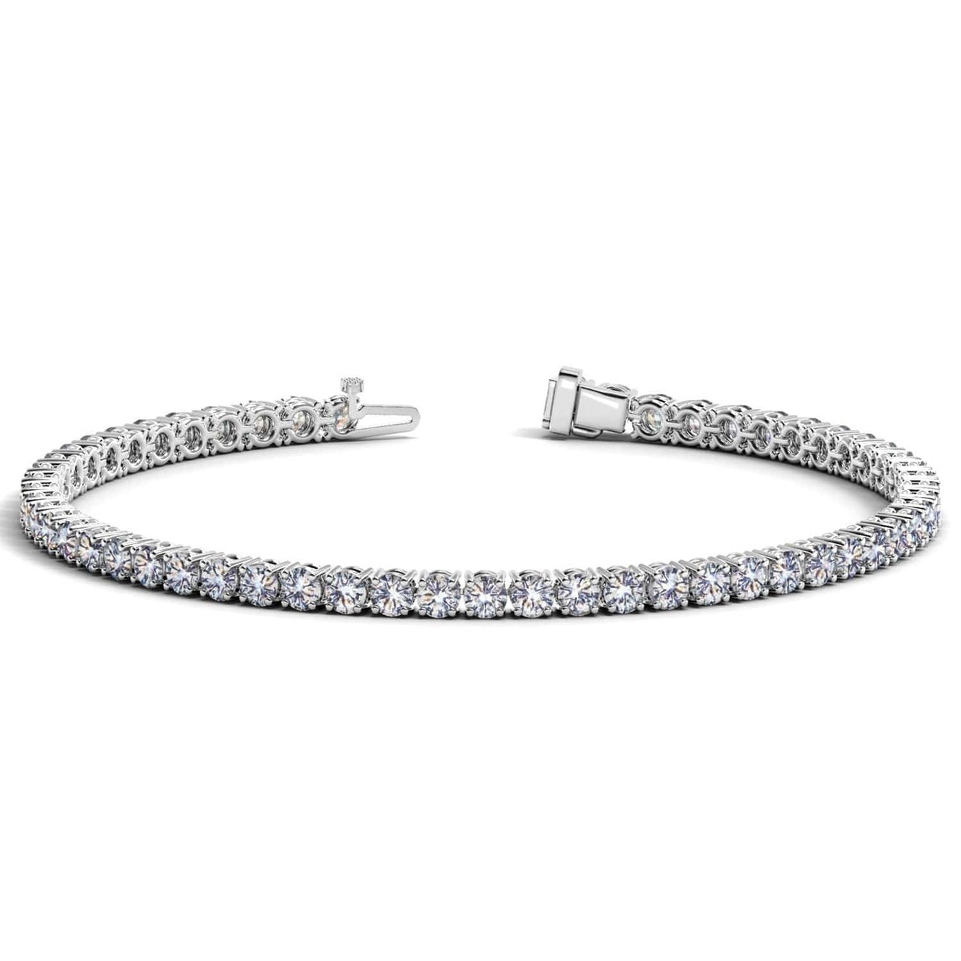 RCJ Bracelets 7 / White Gold Lab Grown Round Diamond Tennis Bracelet in 14k White Gold (7 cctw F/G  VS2/SI1)
