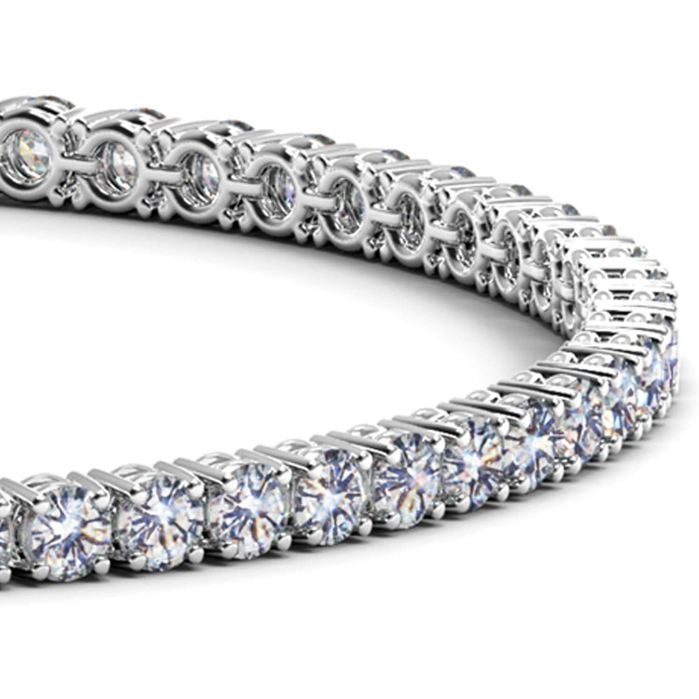 RCJ Bracelets 7 / White Gold Lab Grown Round Diamond Tennis Bracelet in 14k White Gold (7 cctw F/G  VS2/SI1)