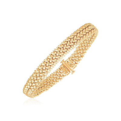 RCJ Bracelets 7'' / Yellow Gold 14k Yellow Gold High Polish Thick Braided Bracelet  (8.80 mm)