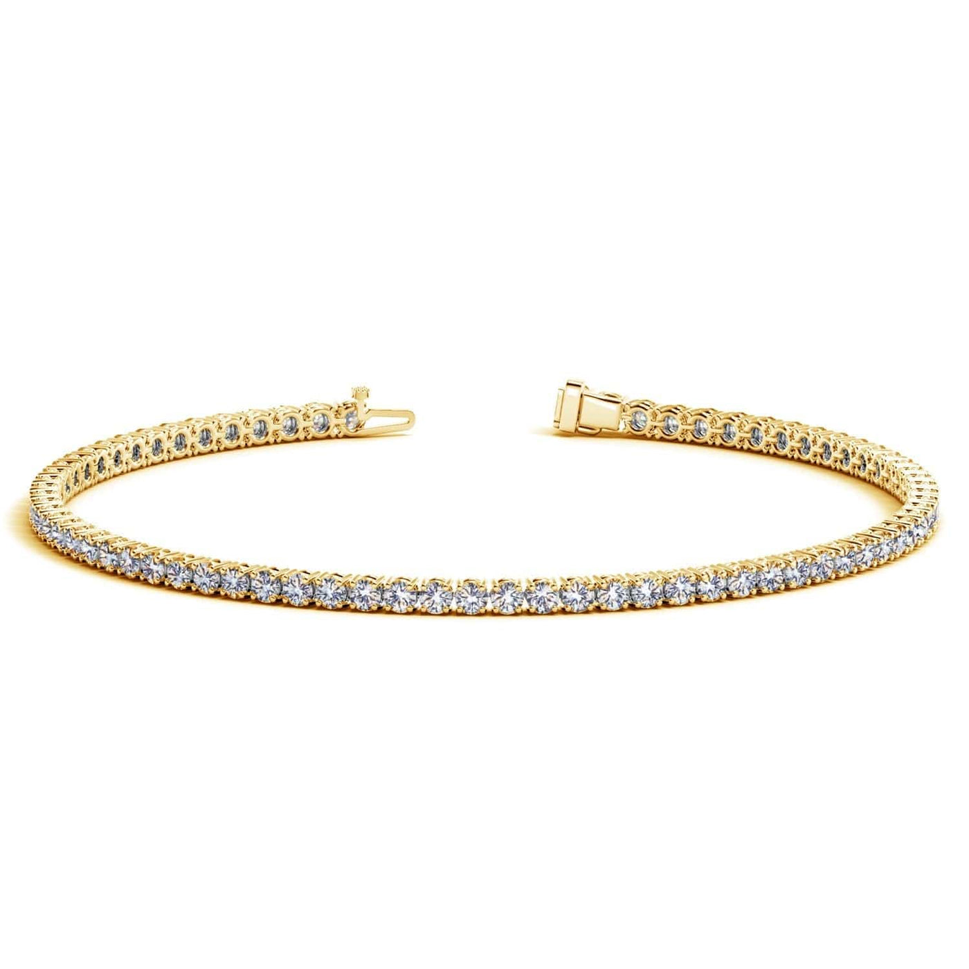 RCJ Bracelets 7 / Yellow Gold Lab Grown Round Diamond Tennis Bracelet in 14k Yellow Gold (2 cctw F/G  VS2/SI1)