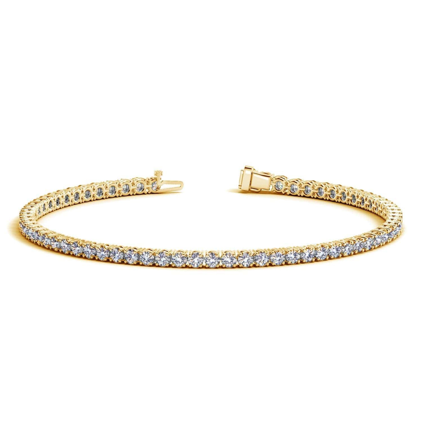 RCJ Bracelets 7 / Yellow Gold Lab Grown Round Diamond Tennis Bracelet in 14k Yellow Gold (3 cctw F/G  VS2/SI1)