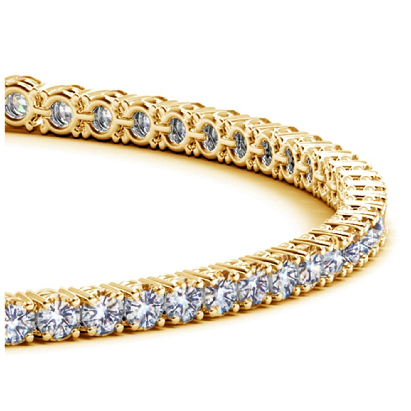 RCJ Bracelets 7 / Yellow Gold Lab Grown Round Diamond Tennis Bracelet in 14k Yellow Gold (3 cctw F/G  VS2/SI1)