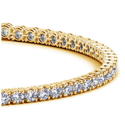 RCJ Bracelets 7 / Yellow Gold Lab Grown Round Diamond Tennis Bracelet in 14k Yellow Gold (3 cctw F/G  VS2/SI1)