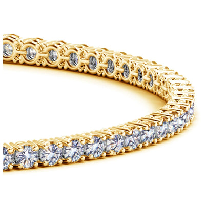 RCJ Bracelets 7 / Yellow Gold Lab Grown Round Diamond Tennis Bracelet in 14k Yellow Gold (4 cctw F/G  VS2/SI1)