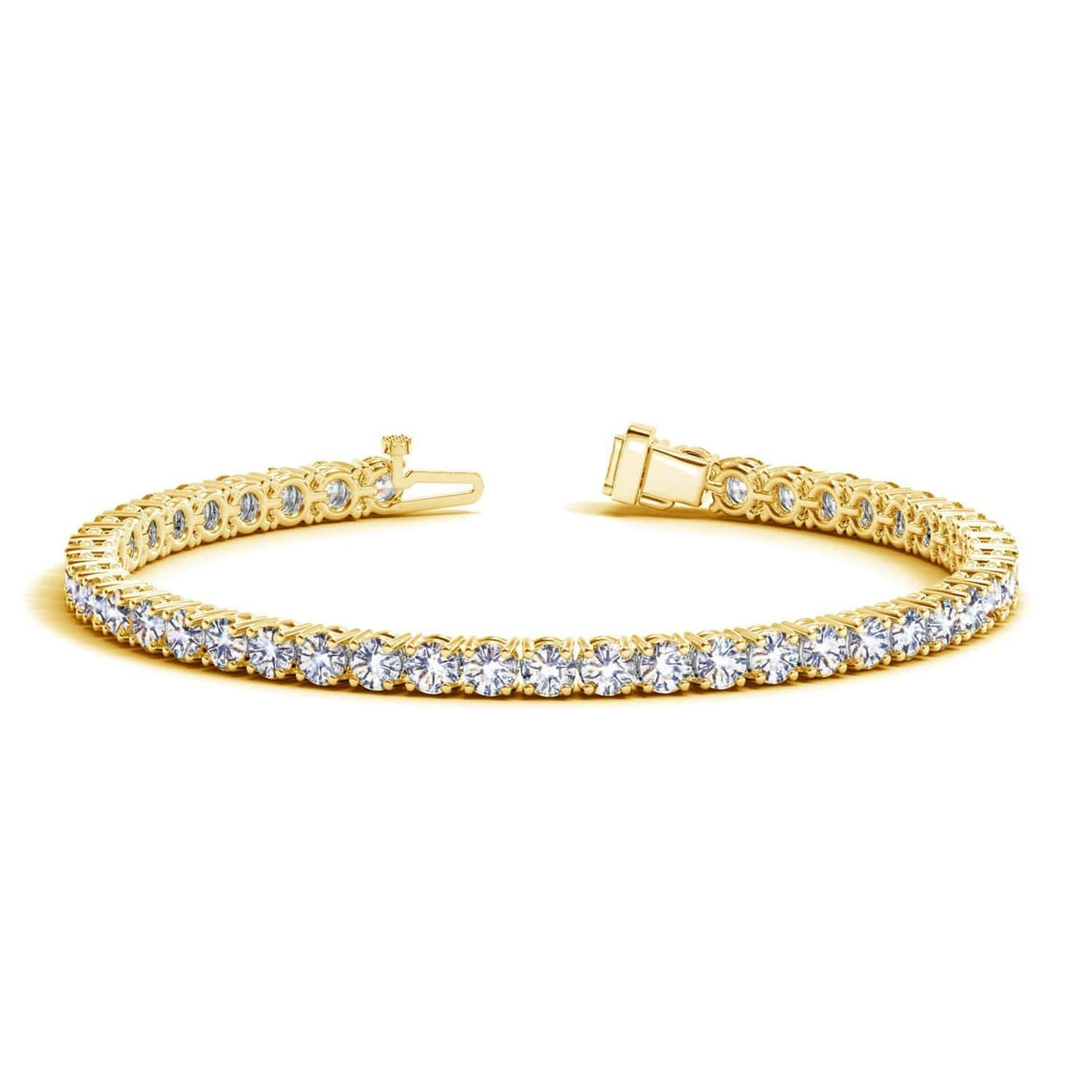 RCJ Bracelets 7 / Yellow Gold Lab Grown Round Diamond Tennis Bracelet in 14k Yellow Gold (8 cctw F/G  VS2/SI1)