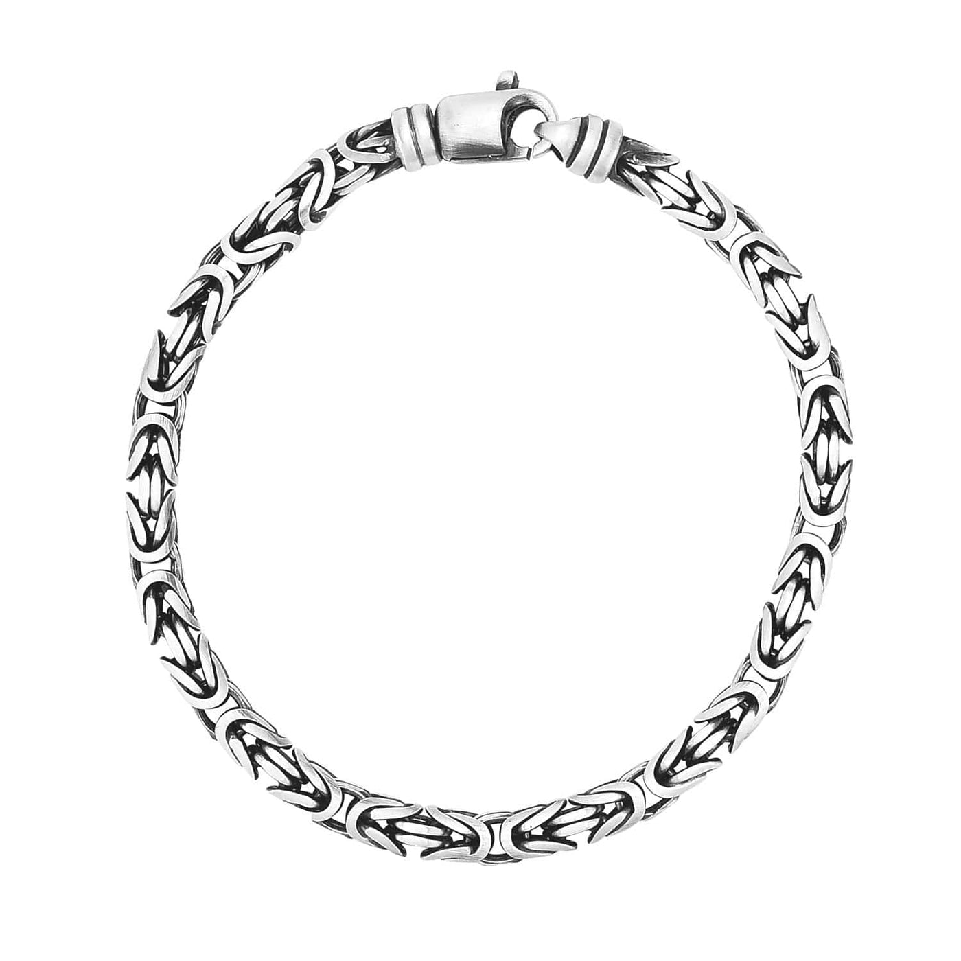 RCJ Bracelets 8.25'' / Sterling Silver Sterling Silver Gunmetal Finish Byzantine Chain Bracelet (5.00 mm)