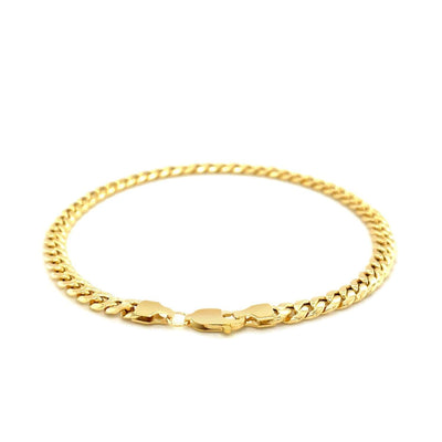 RCJ Bracelets 8.5 / Yellow Gold 10k Yellow Gold Miami Cuban Semi Solid Bracelet (4.50 mm)