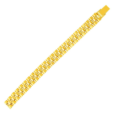 RCJ Bracelets 8.5'' / Yellow Gold 14k Yellow Gold Mens Panther Link Bracelet (9.30 mm)