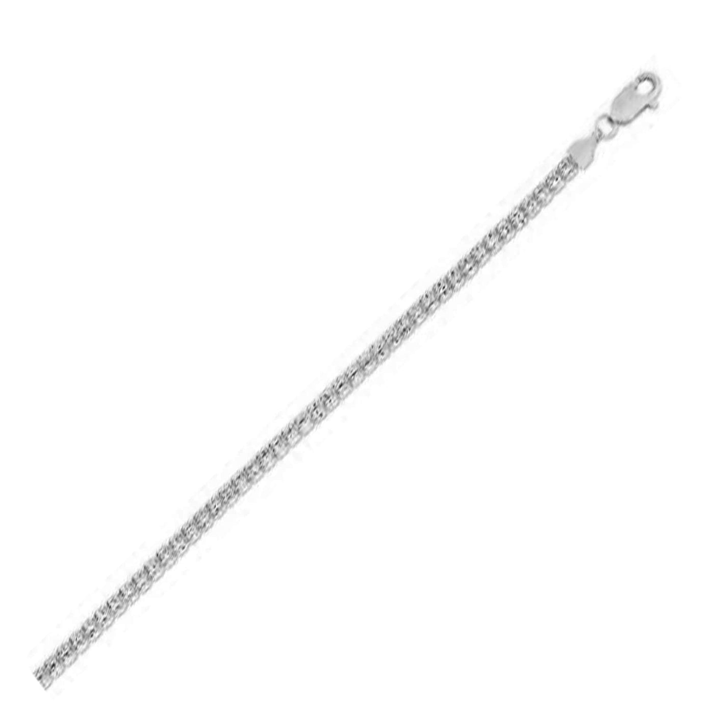 RCJ Bracelets 8 / White Gold Ice Barrel Chain Bracelet in 14k White Gold  (3.14 mm)