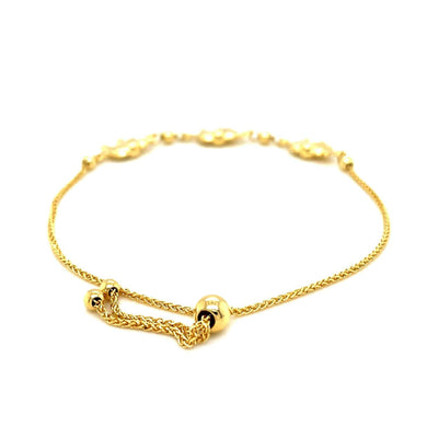 RCJ Bracelets 9.25'' / Yellow Gold 14k Yellow Gold Elephant Station Lariat Style Bracelet (1.00 mm)