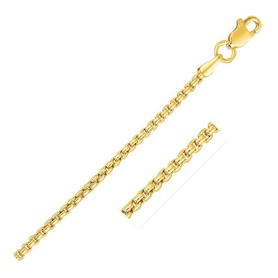 RCJ Chains 14k Yellow Gold Solid Round Box Chain (1.60 mm)