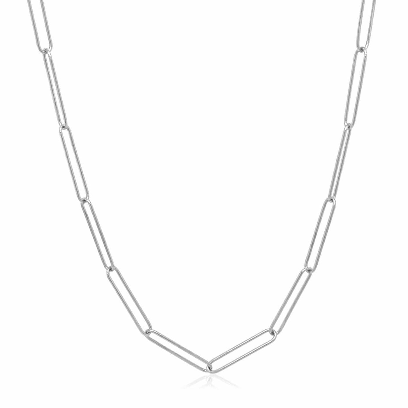 RCJ Chains 18'' / White Gold 14k White Gold Wire Paperclip Chain (2.70 mm)