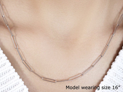 RCJ Chains 18'' / White Gold 14k White Gold Wire Paperclip Chain (2.70 mm)