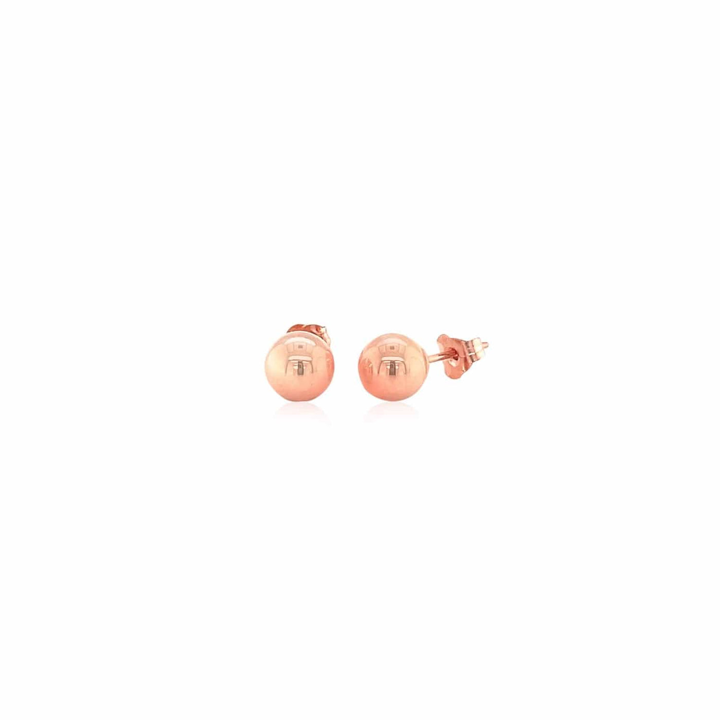 RCJ Earrings Rose Gold 14k Rose Gold Classic Round Shape Stud Earrings (6mm)