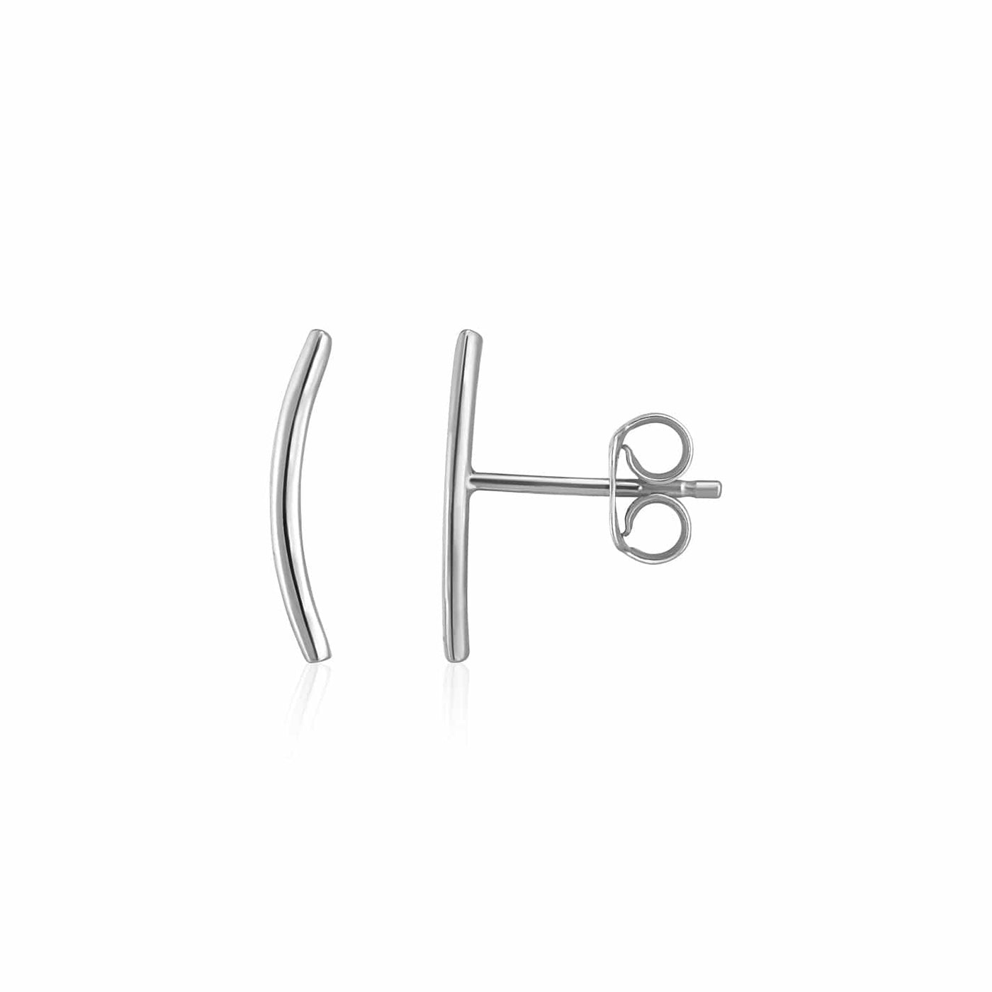 RCJ Earrings White Gold 14k White Gold Curve Climber Post Earrings