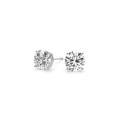 RCJ Earrings White Gold 3 cttw Certified IGI Lab Grown Round Diamond Stud Earrings 14k White Gold (G/VS2)