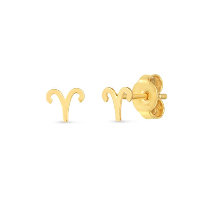 RCJ Earrings Yellow Gold 14K Yellow Gold Aries Stud Earrings