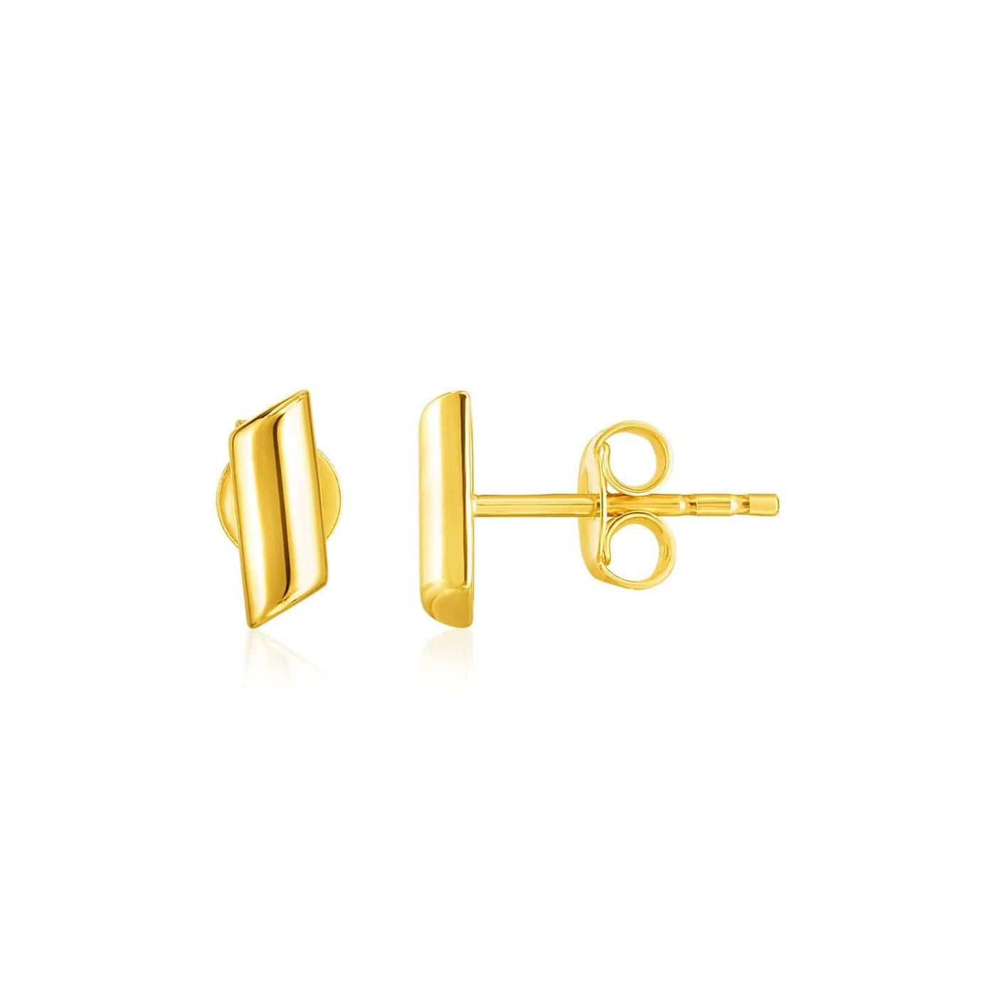 RCJ Earrings Yellow Gold 14k Yellow Gold Polished Rectangular Post Earrings