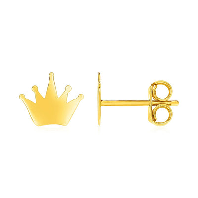 RCJ Earrings Yellow Gold 14k Yellow Gold Post Earrings with Crowns