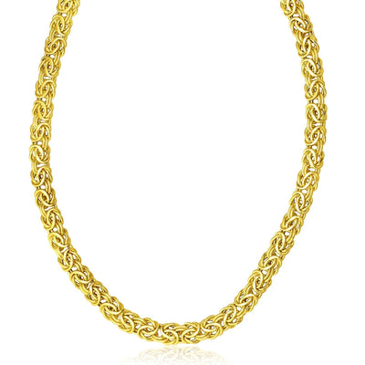 RCJ Necklaces 14k Yellow Gold Byzantine Design Stylish Necklace