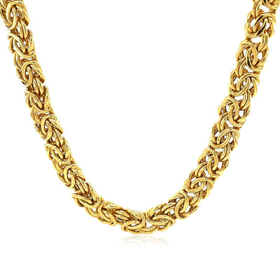 RCJ Necklaces 14k Yellow Gold Byzantine Motif Chain Necklace