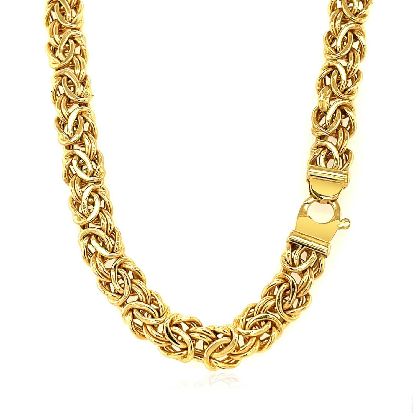 RCJ Necklaces 14k Yellow Gold Byzantine Motif Chain Necklace